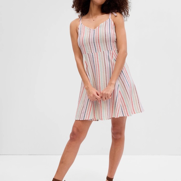 NWT GAP V-Neck Cami Mini Dress Color: Multi Stripe - Picture 1 of 7